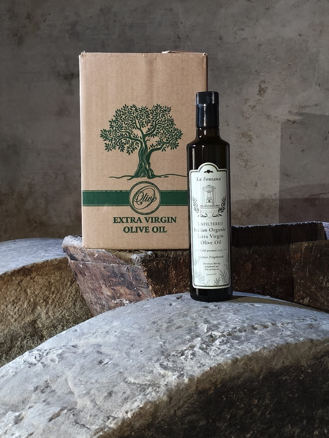 La Fontana 2025 Organic Extra Virgin Olive Oil 500ml (1 bottle)