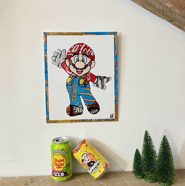 Tableau Mario 24x30 cm carton entoilé