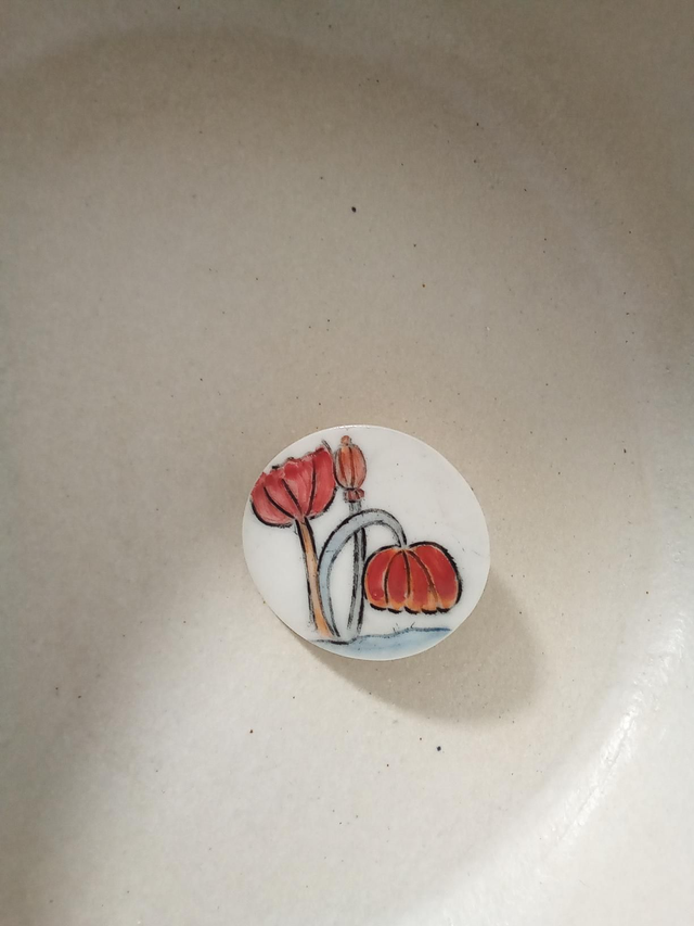 Broche porcelaine fleur 