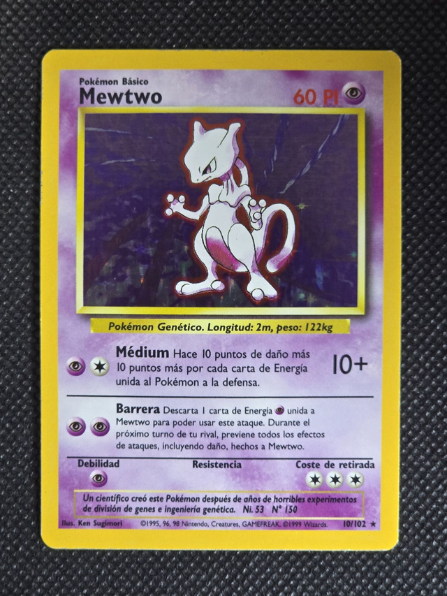 MEWTWO , BASE SET #10 HOLO ESP EX +