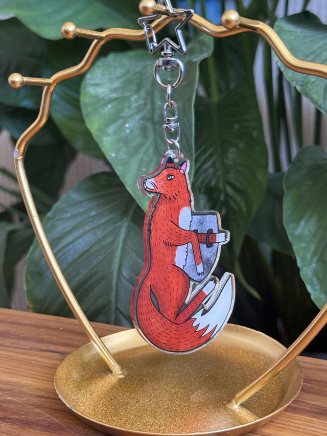 KEYCHAIN DOUBLE SIDED : SHEILD FOX