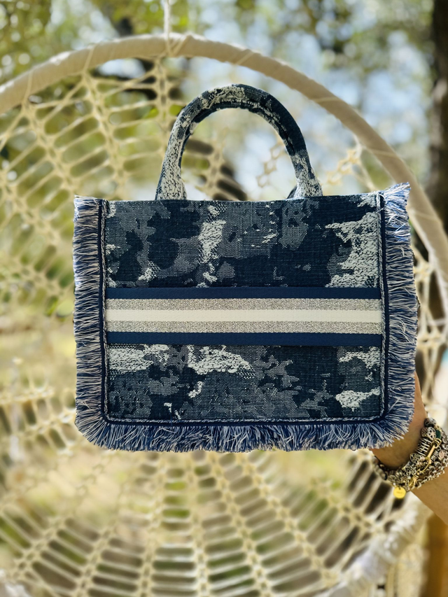 Borsa Identity Denim Frange