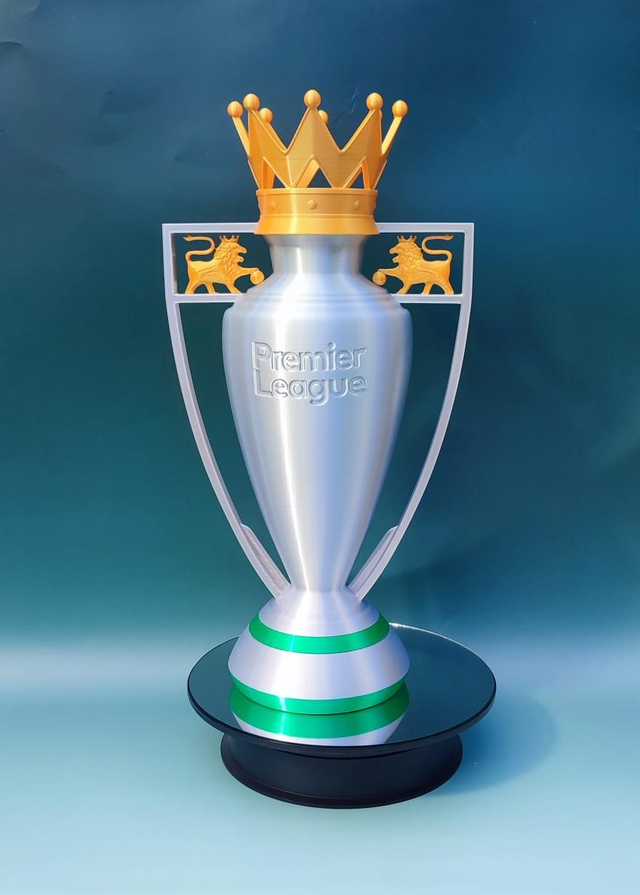 3D Printed Football Championship Trophy Replica – Collectible Display Model – league trophy style replica, 
football desk ornament, English Football 