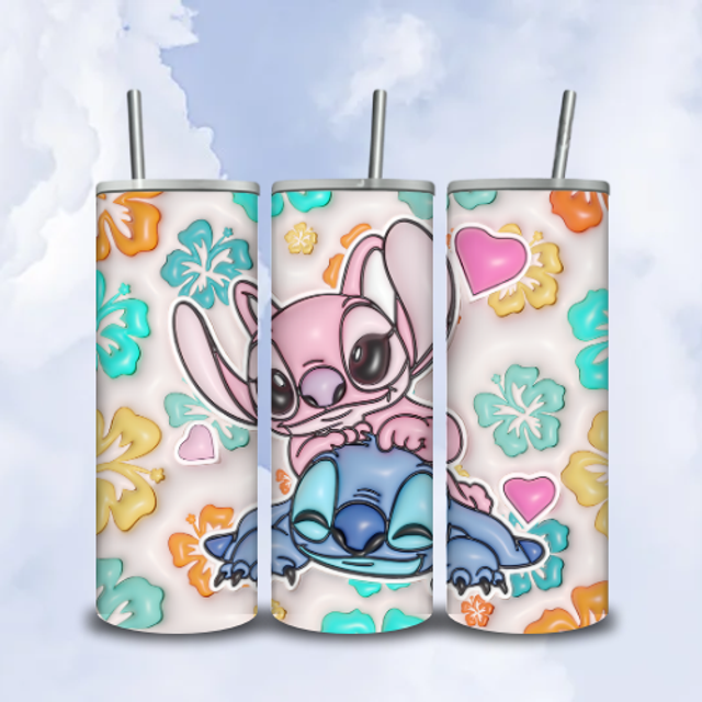 Tumbler 3D Angel et Stitch