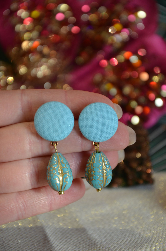 Mini Sidonie pendantes baroque bleues