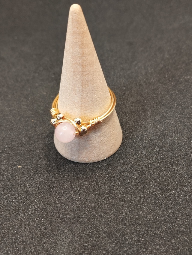 Bague en quartz rose