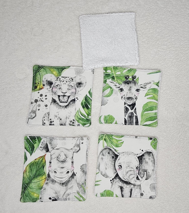 LINGETTE LAVABLE GARÇON, CHOIX TISSUS ET FORME LOTS DE 5 COTONS garcon