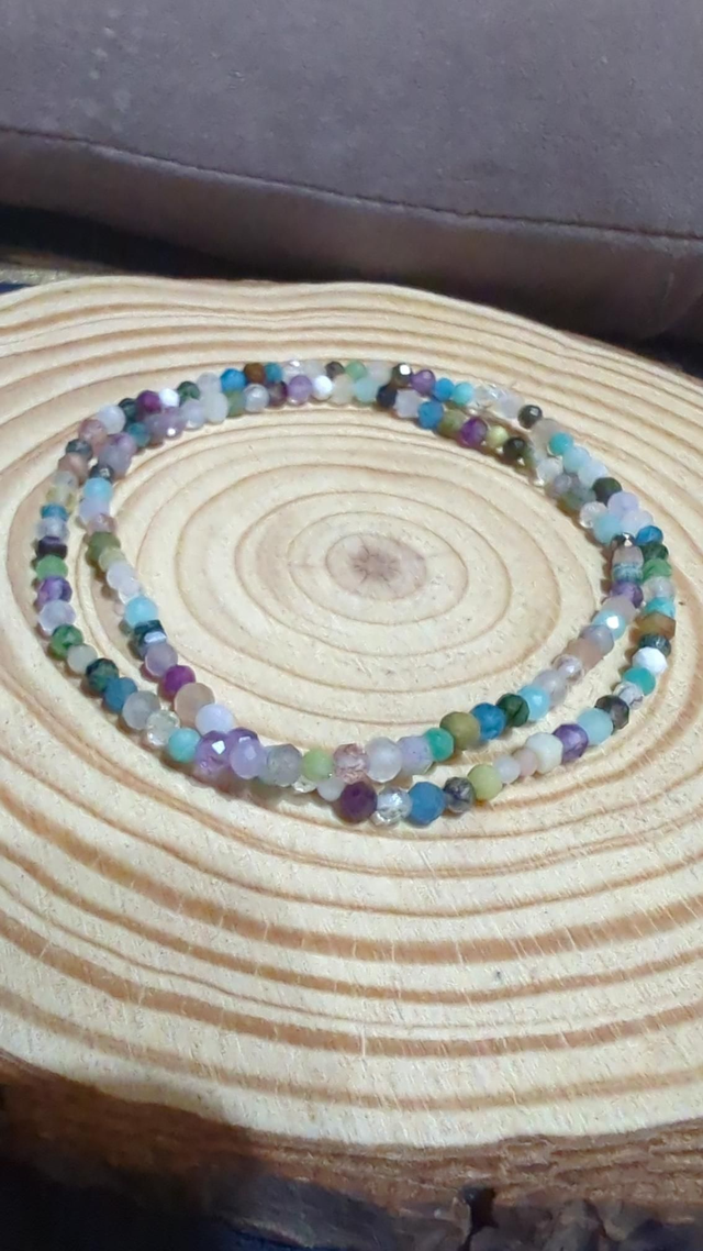 Bracelet double perles facettées 3/4mm