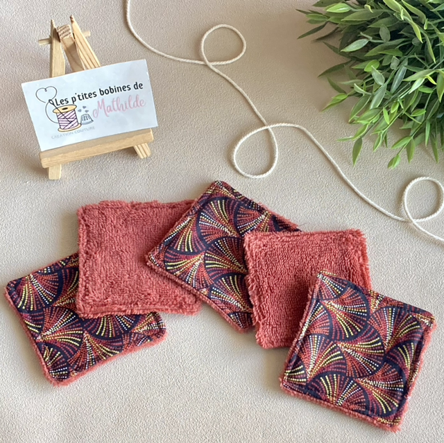 Lingettes | Eventail pois rouge | Lot de 5