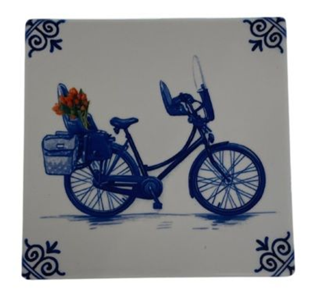 Onderzetters fiets delfts blauw