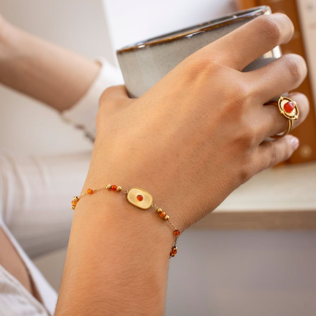Bracelet Cornaline - Perles de 3/4mm