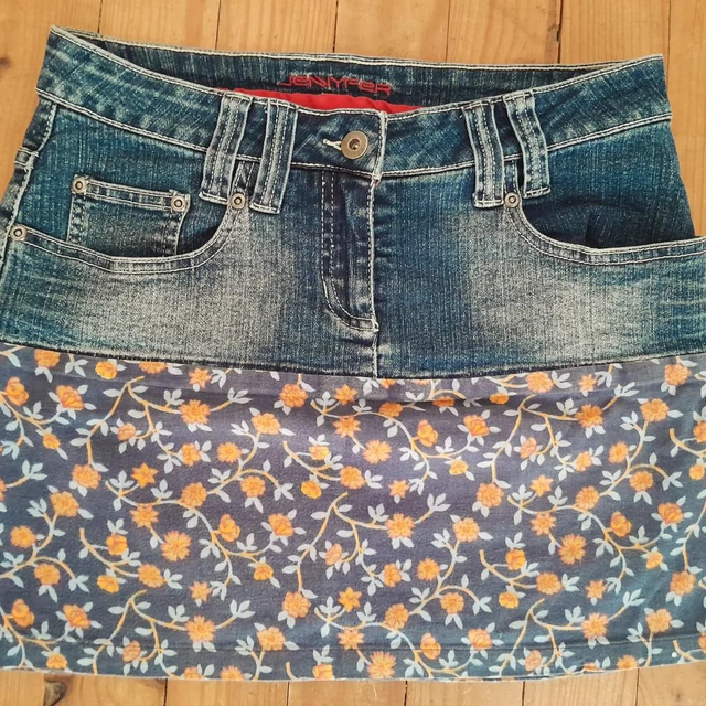 Jupe bleue/orange Mini