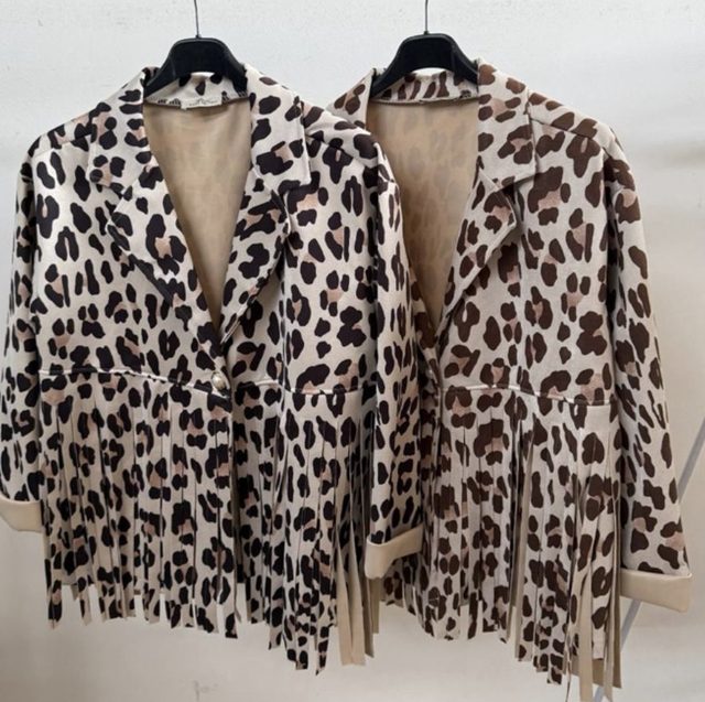 Leopard Print Frindged Jacket