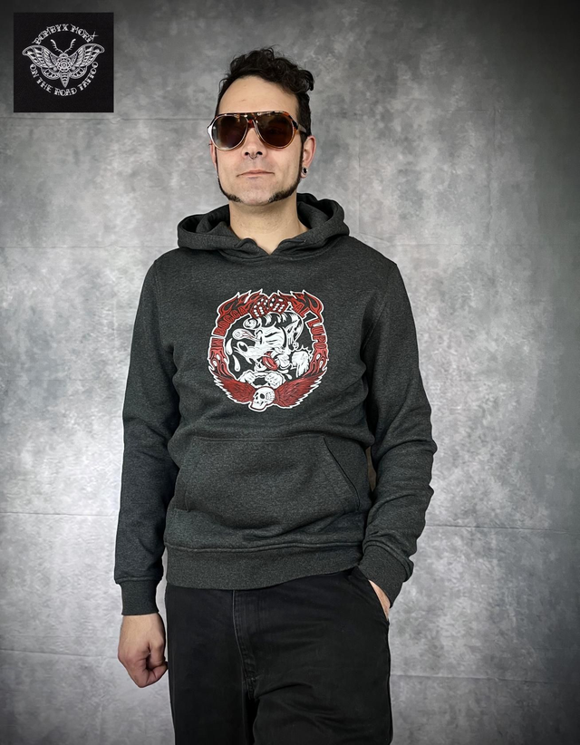 Hoodie Classic "Hot Rod Lupo" Gris Asphalte