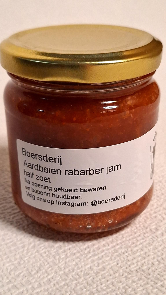 Aardbeien rabarber jam 