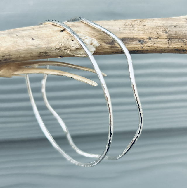 Sterling Silver Hammered Bangle 