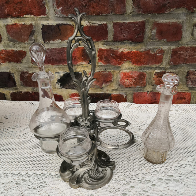 Ensemble vintage huilier vinaigrier