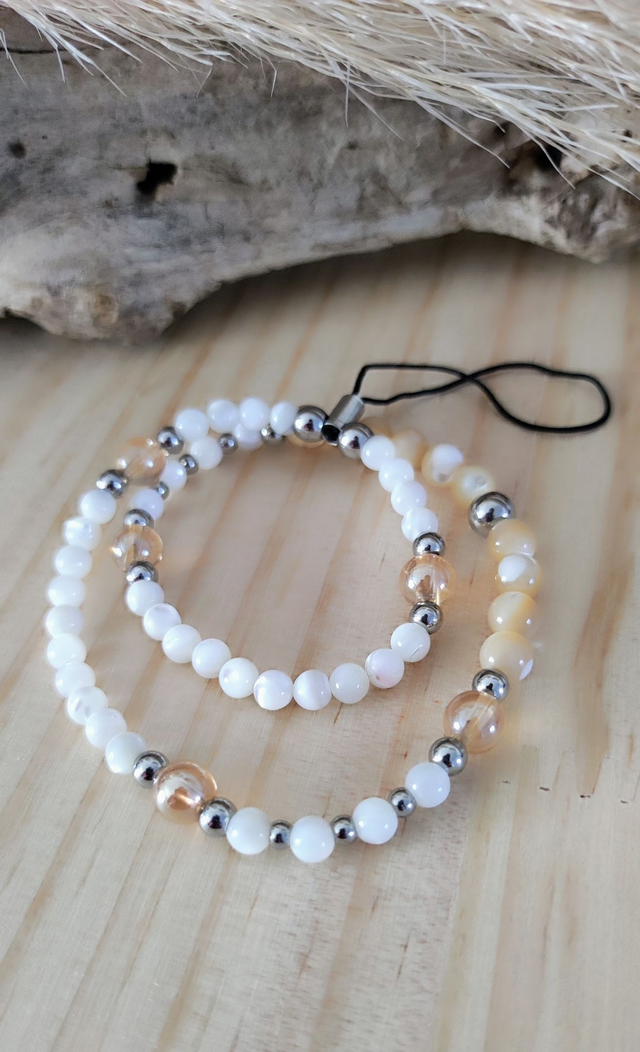 Attache portable Nacre et Aqua aura