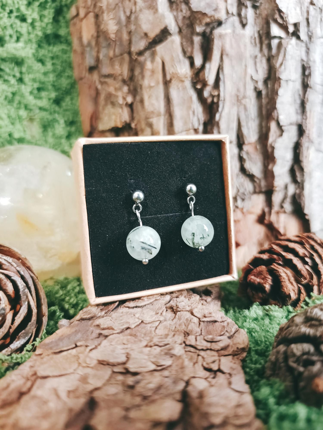 BOUCLES - LA DRUIDESSE (préhnite)