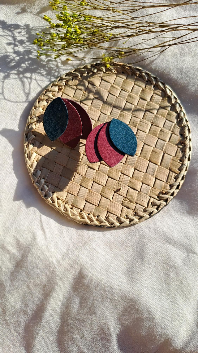 Boucles d'oreilles en matière végétale de pommes 