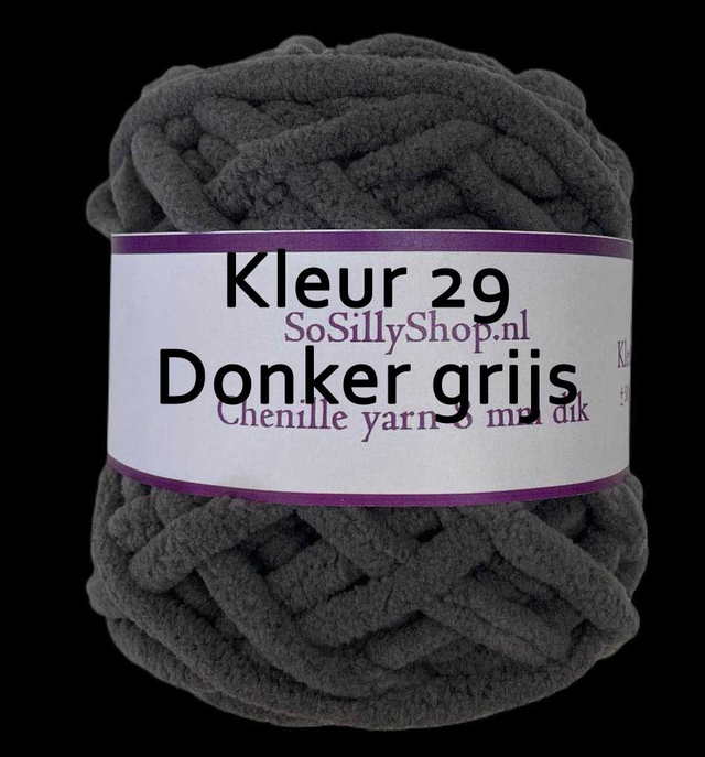 Chenille fluffy yarns 8 mm dik 45 grams
