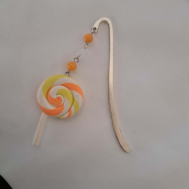 Marque-page Candy Pop - Orange, jaune et blanc