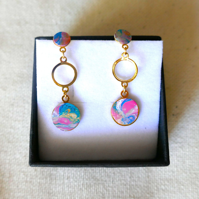 Boucles d'oreilles - Tombantes - Dorées