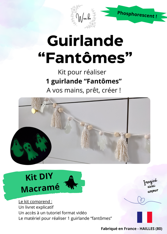 Kit DIY Guirlande &quot;Fantômes phosphorescents&quot;