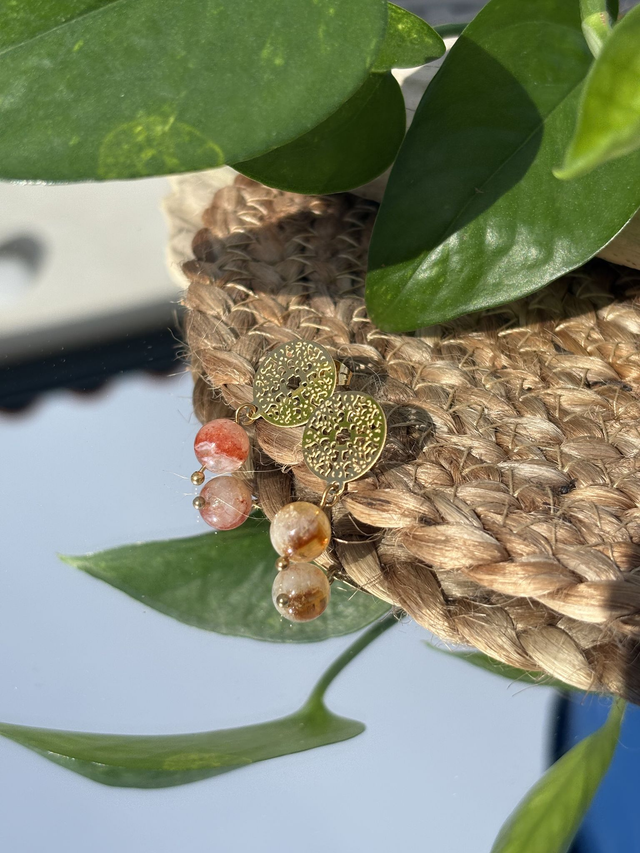 Boucles d&#039;oreilles citrine bohème