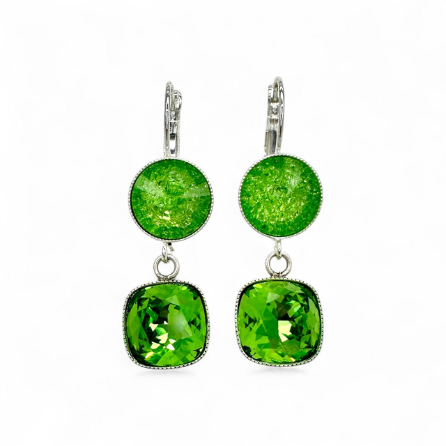 Ohrhänger DUO Peridot ICE, Grün