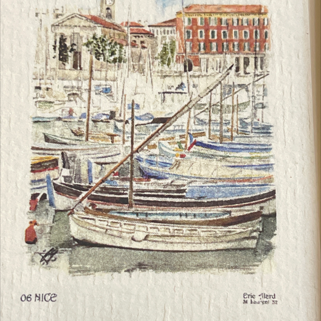 Nizza Hafen Aquarelle Miniatur Kunstwerk