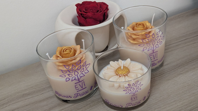 Bougie en verre gravée –  personnalisable
