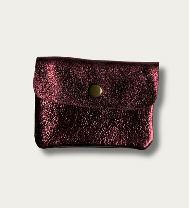 Italian Leather Coin Purse - Red