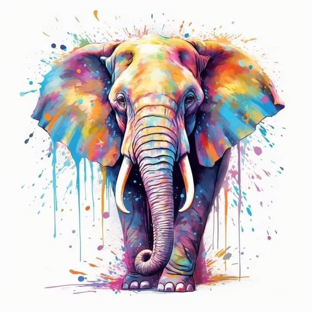 Leather wallet Elephant design 