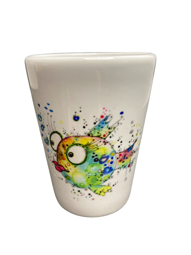Schnapsglas Keramik "Kugelfischdame"