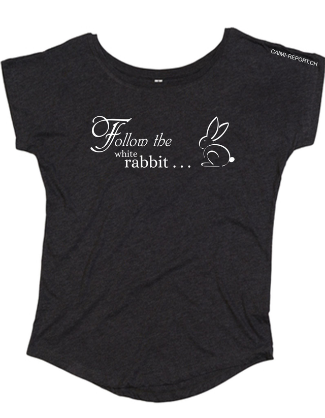 Ladies' Shirt, White Rabbit, Sujet 3, schwarz