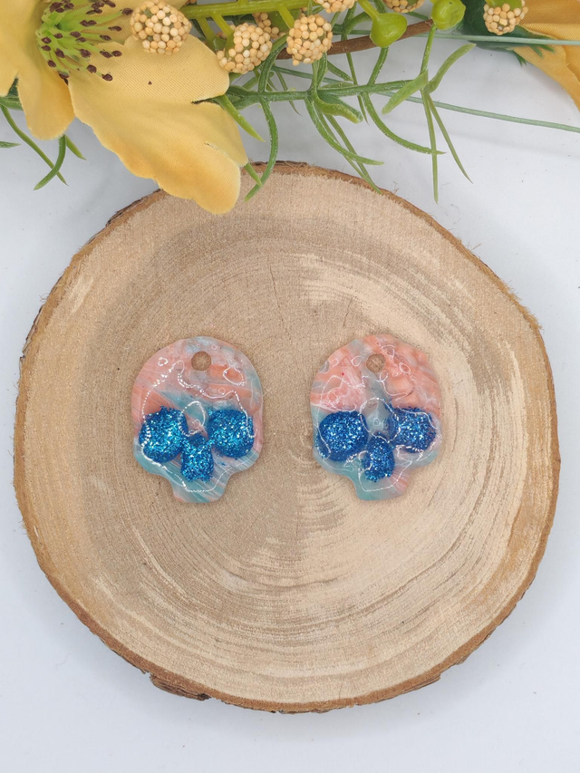 Tête de Mort Bleu/Pêche 