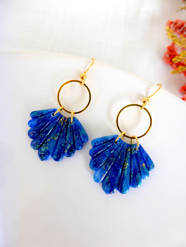 Boucles d'oreilles coquillages - Constellation étincelante