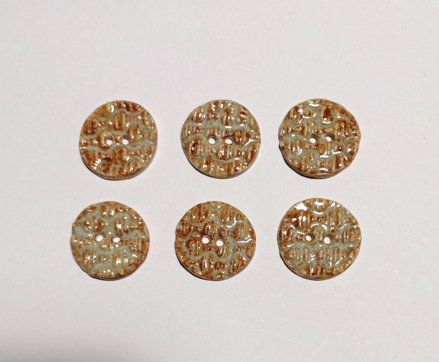 Boutons texturés shino (par 2)