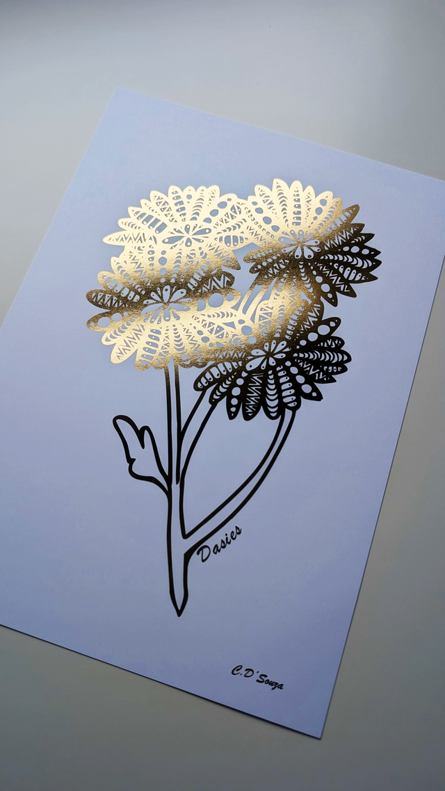 Daisies / April Flower Foil Print