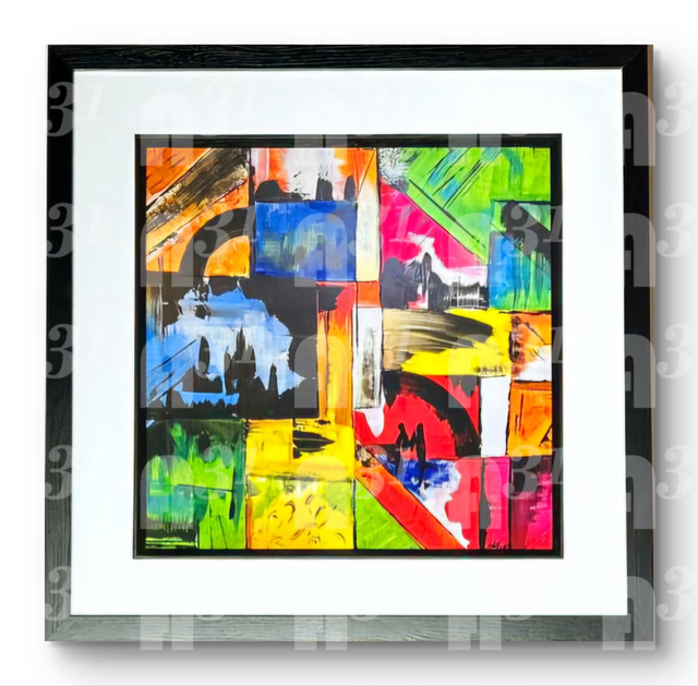 634. Set of 3 Abstract Art.  City Scapes