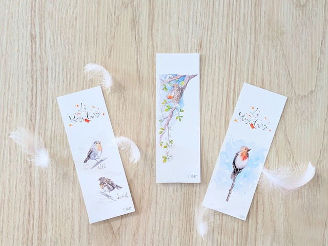 Marque-page rouges-gorges