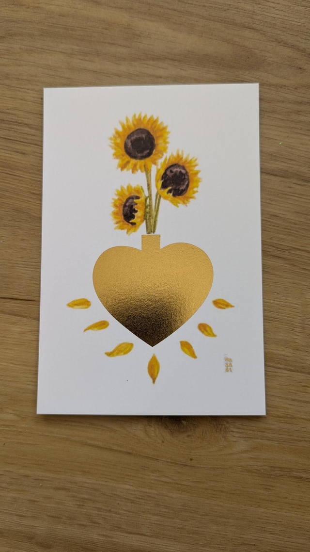 Carte ex-voto tournesols