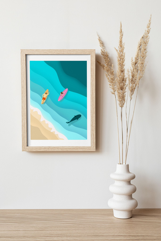 Au grand air - Surf Affiche