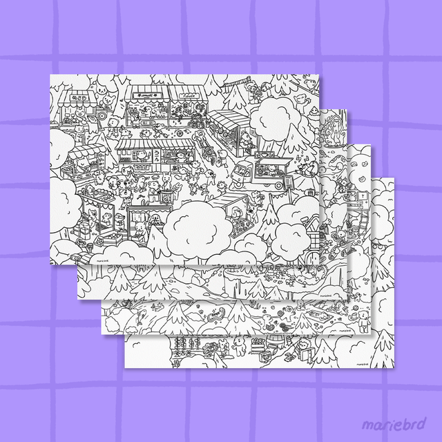 Vie de la forêt | 4 coloriages A4