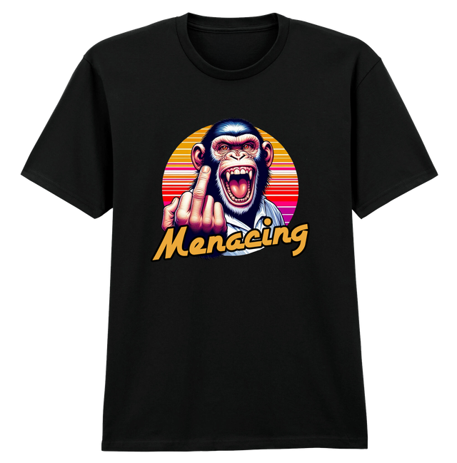 Menacing Monkey Black Soft Spun Patterned T-Shirt