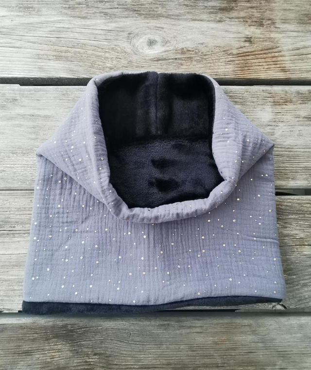 Snood LOUISON pois dorés gris 