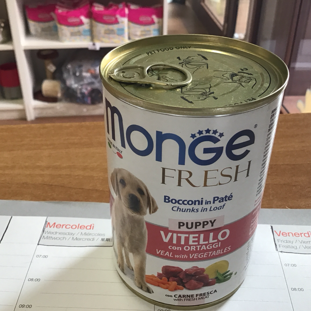 MONGE FRESCH DOG PUPPY BOCCONCINI IN PATE’ CON VITELLO 400GR 8009470014441 