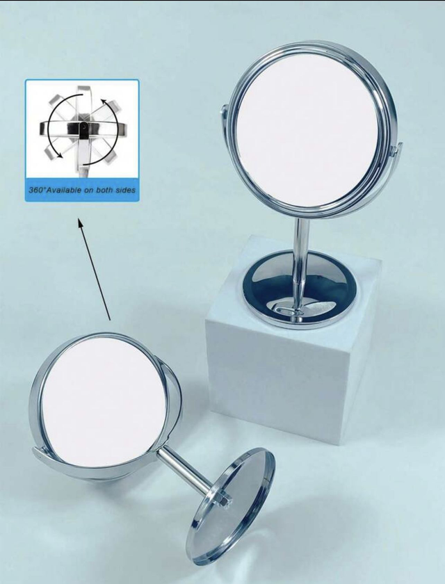 Miroir double face a 360 degrés