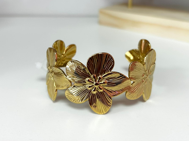 Bracciale acciaio flower